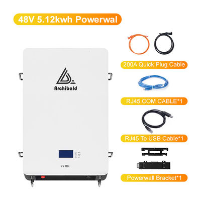 Bateria híbrida Powerwall Lifepo4 Home Bateria 48V 200ah 10Kwh 51.2v 300ah Baterias de íons de lítio com WIFI