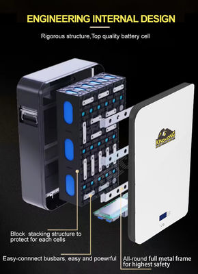 51.2V Bateria de lítio de armazenamento de energia montada na parede 48V 340Ah Lipo4 60kW