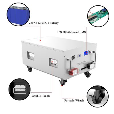 666 X 483 X 267mm 51.2V 280Ah Solar Bateria de Lítio Pacote Para Sistema de Solução de Energia Doméstica