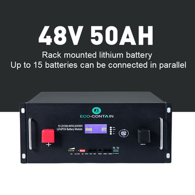 Dimensão personalizada 48v Bateria de lítio montada em rack para solução de armazenamento de energia solar em rack doméstico