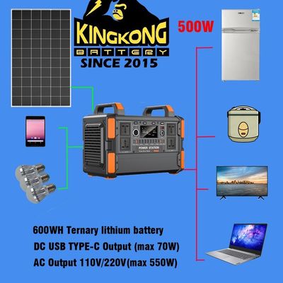 500W/1KW Baterias de lítio Gerador de sistema de energia solar portátil para TV e luzes domésticas