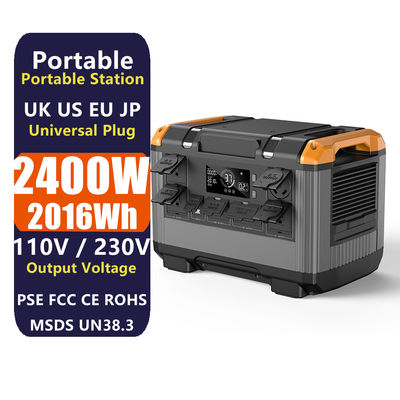 Estação eléctrica de emergência ao ar livre de 2400w com bateria LiFePO4 e tempo de carregamento rápido