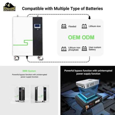 Montado na parede 48V 51.2V 280ah 300ah 304ah 320ah Sistema de armazenamento de energia de bateria solar híbrida