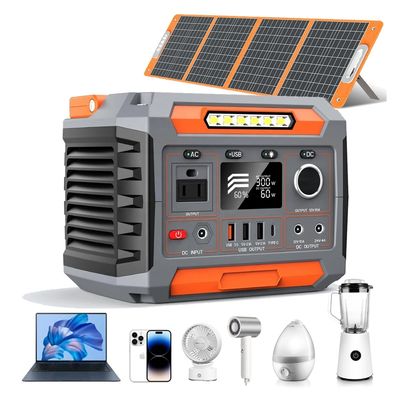 1x AC Pure Sine Wave Output Fornecimento de energia solar com lanterna e bateria de íons de lítio