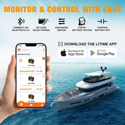 Pacote de baterias Lifepo4 12V 24V 36V 48V 60V Volt Pacote de baterias de íons de lítio para barco RV Camper Car