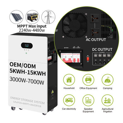 Banco de estação de energia All In One Inverter híbrido off-grid AC 5kw 10kw 15kw 20kw Solar Li-FePO4 Sistema de bateria de armazenamento de energia