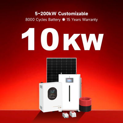 Pacote Completo de Armazenamento Doméstico Uso 10kwh 30kwh Bateria Pack Desligado da Rede Híbrido para Casa Painéis Montagem no Telhado Sistema de Energia Solar