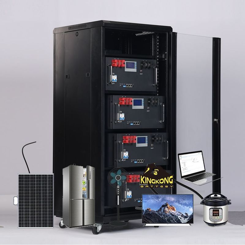 Dimensão personalizada 48v Bateria de lítio montada em rack para solução de armazenamento de energia solar em rack doméstico