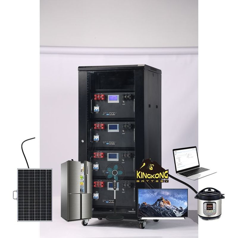 Instalado em rack 51.2V 120Ah 6Kwh 48V LiFePO4 Inverter Solar Sistema de armazenamento de energia