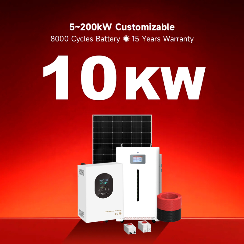 Pacote Completo de Armazenamento Doméstico Uso 10kwh 30kwh Bateria Pack Desligado da Rede Híbrido para Casa Painéis Montagem no Telhado Sistema de Energia Solar