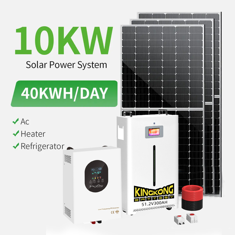 Pacote Completo de Armazenamento Doméstico Uso 10kwh 30kwh Bateria Pack Desligado da Rede Híbrido para Casa Painéis Montagem no Telhado Sistema de Energia Solar