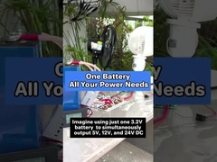 Uma bateria de 3.2V alimenta 5V/12V/24V DC & 110V/220V AC. Inversor incorporado de 300W lida com todos os dispositivos sim