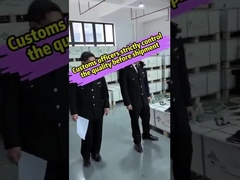 Os funcionários da alfândega controlam rigorosamente a qualidade dos sistemas de armazenamento de energia antes de enviá-los para a África