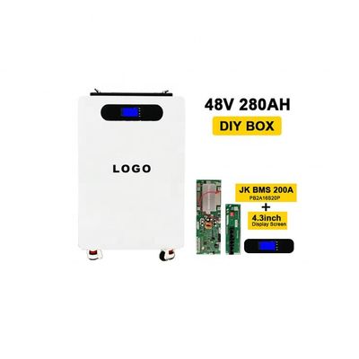 280Ah Bateria Vertical DIY Caixa de Bateria com Rodas e Caixa Stand Up de Metal Branco
