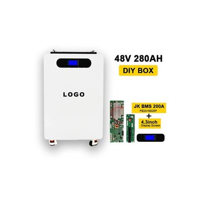 280ah Lifepo4 BMS Bateria Box DIY Bateria Pack com rodas e Vertical Stand Up Case