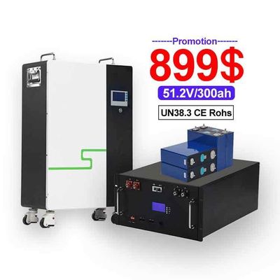 Montado na parede 48V 51.2V 280ah 300ah 304ah 320ah Sistema de armazenamento de energia de bateria solar híbrida